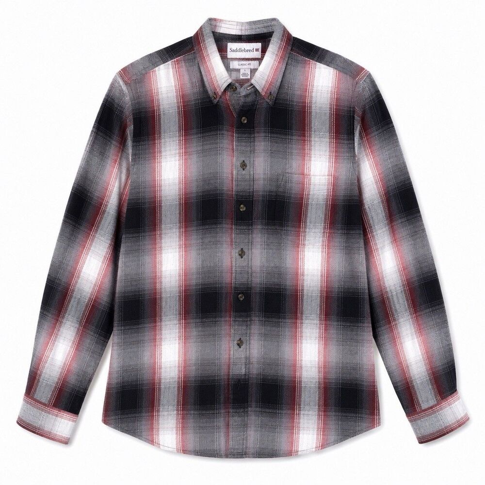Saddlebred Men’s Classic Fit Long Sleeve Button Down Flannel Size Large